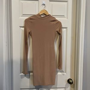Tan Long-sleeve dress